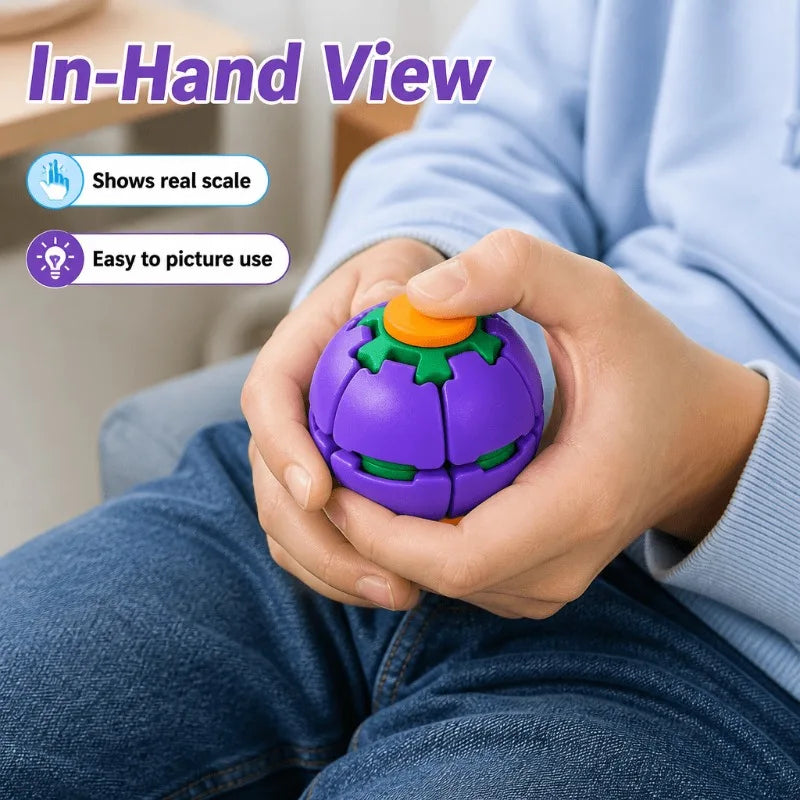 Fidget Spinner 3D- Antystresowa kulka do ściskania i kręcenia