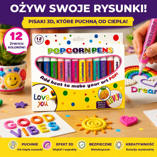 Pisaki 3D popcorn – rysunki puchną od ciepła