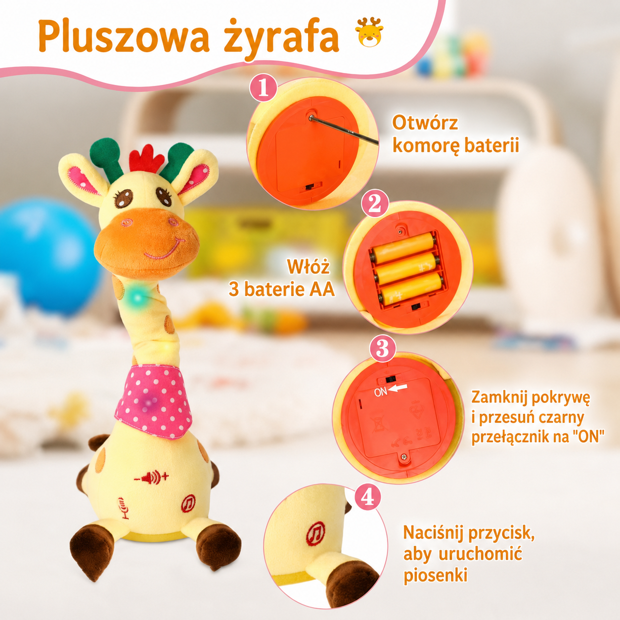 Interaktywna tańcząca żyrafa