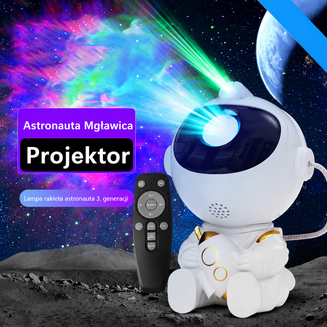 Projektor Gwiazd Led Astronauta- stwórz własną Galaktykę w pokoju!