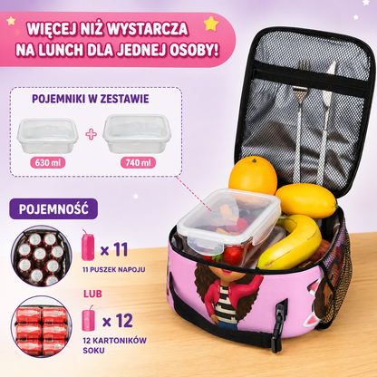 Torba termiczna na lunch - różowa