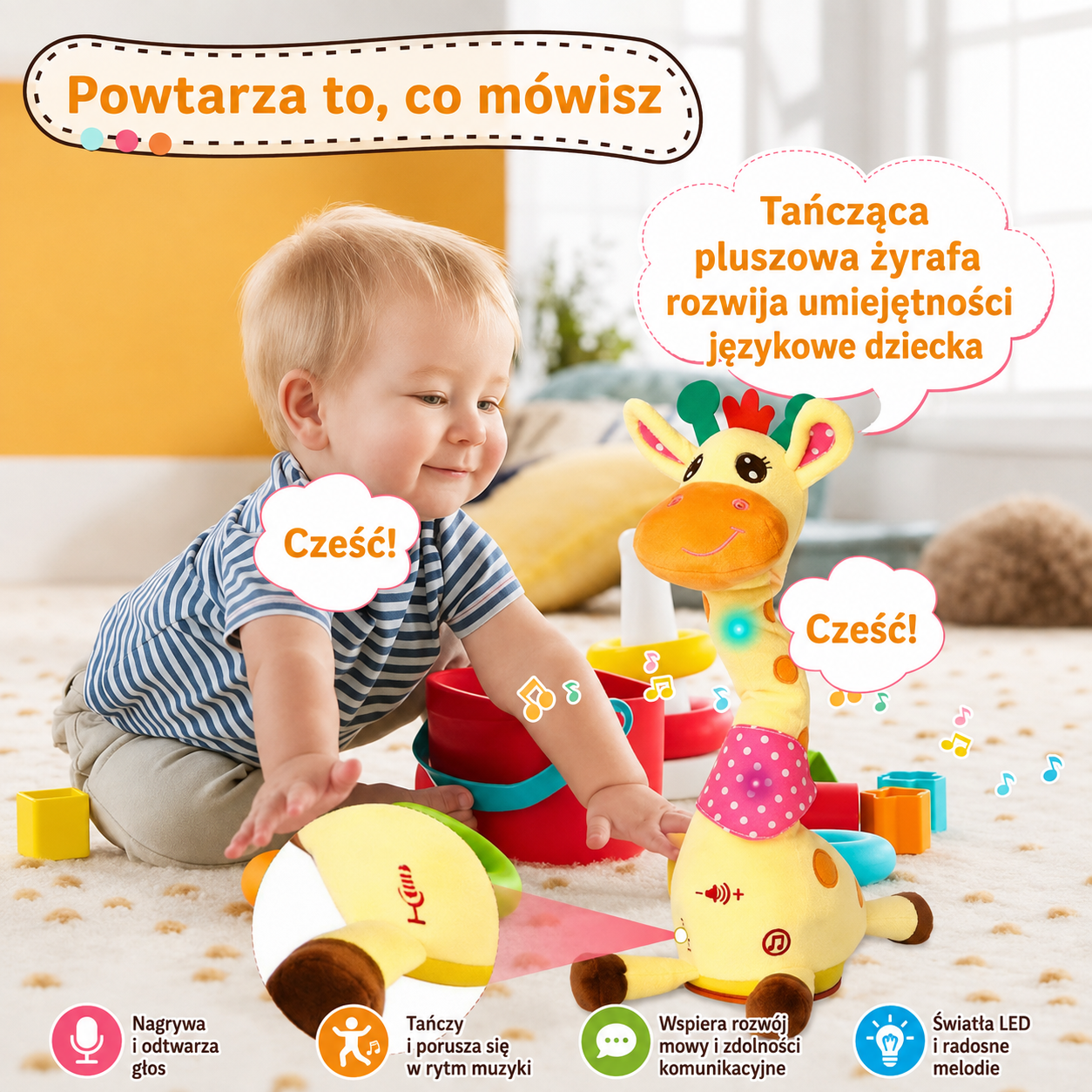 Interaktywna tańcząca żyrafa