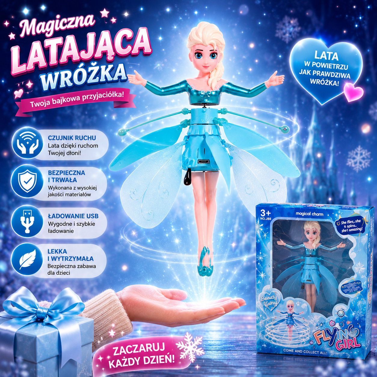 Latająca wróżka Księżniczka. Interaktywna zabawka sterowana gestem
