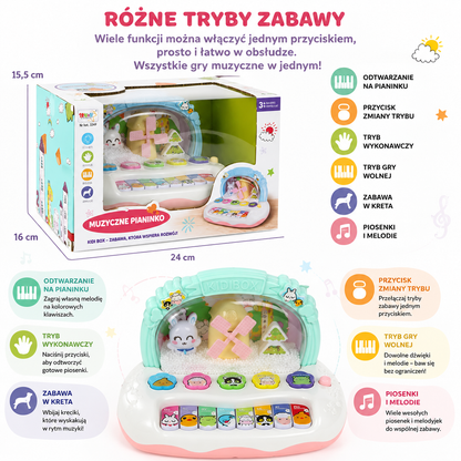 Interaktywne Pianinko Muzyczne dla dzieci światła, dźwięk i nauka.